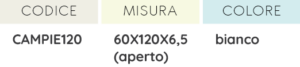 misure codici camping pieghevole
