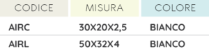 air baby misure codici